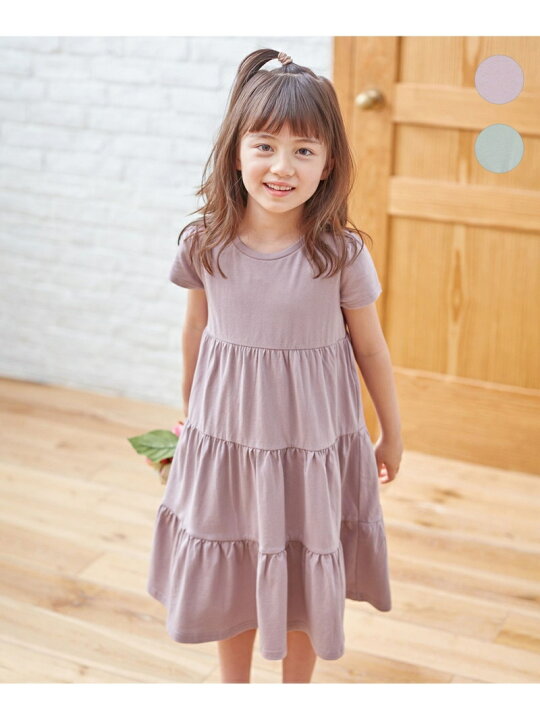 楽天市場 Sale 30 Off オーガビッツ ティアードワンピース Any Fam Kids エニィファム ワンピース シャツワンピース パープル グレー ピンク グリーン Rba E Rakuten Fashion Any Fam