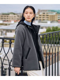 【LEE掲載】ボアコート ANY L エニィ ジャケット・アウター その他のジャケット・アウター ブラック ベージュ【送料無料】[Rakuten Fashion]