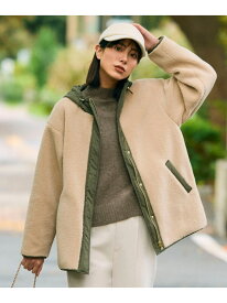 【LEE掲載】ボアコート ANY エニィ ジャケット・アウター その他のジャケット・アウター ベージュ ブラック【送料無料】[Rakuten Fashion]