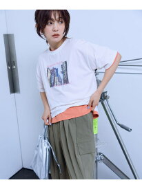 ANYファンクションロゴTシャツ ANY L エニィ トップス カットソー・Tシャツ オレンジ ブラウン ブルー ホワイト レッド パープル グレー[Rakuten Fashion]