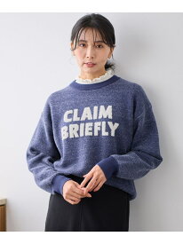 【SALE／50%OFF】スウェットライクフェザーロゴニット ANY L エニィ トップス ニット レッド グレー ブルー ブラウン【RBA_E】[Rakuten Fashion]