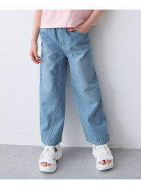 【一部店舗/WEB先行販売アイテム】【洗濯機可能】刺繍 ワイドデニムパンツ ANY KIDS エニィ パンツ ジーンズ・デニムパンツ ブルー【送料無料】[Rakuten Fashion]