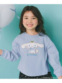 【シナモロール×ANY KIDS】アップリケ 長袖Tシャツ ANY KIDS エニィ トップス カットソー・Tシャツ ブルー ホワイト[Rakuten Fashion]
