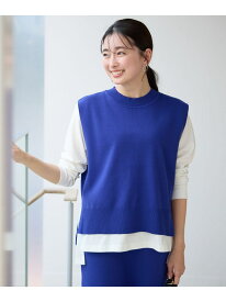 【SALE／30%OFF】ニットベスト ANY エニィ トップス ベスト・ジレ ベージュ ブルー グレー【RBA_E】[Rakuten Fashion]