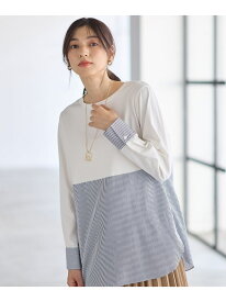 【SALE／40%OFF】シャツコンビレイヤードインナー ANY L エニィ トップス カットソー・Tシャツ ブルー ホワイト ネイビー【RBA_E】[Rakuten Fashion]