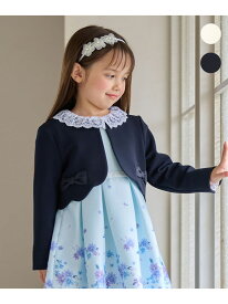 リボン ボレロジャケット ANY KIDS エニィ ジャケット・アウター ノーカラージャケット ホワイト ネイビー【送料無料】[Rakuten Fashion]