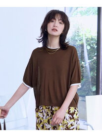 【SALE／30%OFF】バイカラーニットT ANY エニィ トップス ニット ブルー グレー ブラウン グリーン【RBA_E】[Rakuten Fashion]