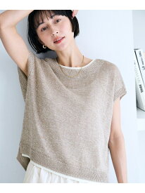 【SALE／30%OFF】ラミータッチフレンチスリーブニット ANY エニィ トップス ニット ブルー ネイビー ベージュ ピンク ブラウン【RBA_E】[Rakuten Fashion]