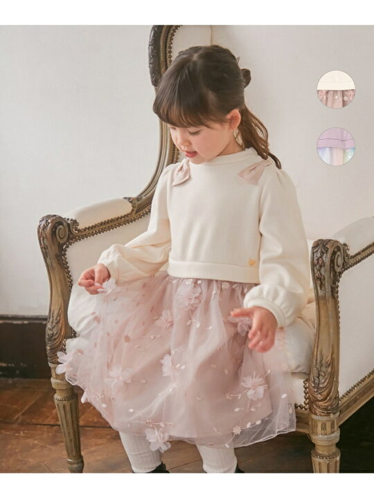 楽天市場 Sale Off 花モチーフチュールドッキング ワンピース Any Fam Kids エニィファム ワンピース シャツワンピース ホワイト Rba E Rakuten Fashion Any Fam