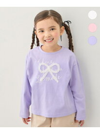 【SALE／30%OFF】【綿100%】リボンアソート 長袖Tシャツ ANY KIDS エニィ トップス カットソー・Tシャツ パープル ピンク ホワイト【RBA_E】[Rakuten Fashion]