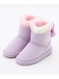 【SALE／30%OFF】リボンフェイクムートンブーツ ANY KIDS エニィ シューズ・靴 ブーツ ブラウン パープル ベージュ【RBA_E】[Rakuten Fashion]