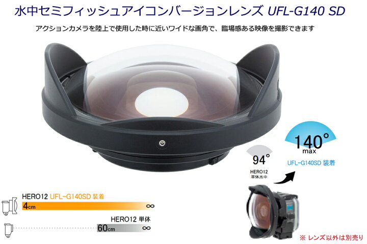 楽天市場】INON 水中セミフィッシュアイコンバージョンレンズ UFL-G140 