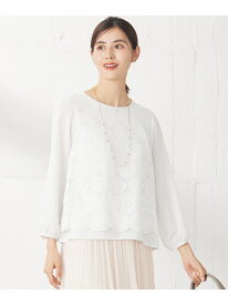 【洗える】レイヤードレース ブラウス any SiS エニィスィス トップス カットソー・Tシャツ ホワイト【送料無料】[Rakuten Fashion]