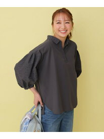 レースパフスリーブ シャツ ANY SIS エニィスィス トップス シャツ・ブラウス ホワイト グリーン【送料無料】[Rakuten Fashion]