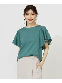 【SALE／30%OFF】【接触冷感・UVケア】着映えフリルスリーブ カットソー ANY SIS エニィスィス トップス カットソー・Tシャツ ブラック ブラウン ピンク ホワイト グリーン ブルー【RBA_E】[Rakuten Fashion]