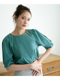 【SALE／20%OFF】【接触冷感・UVケア】着映えタックスリーブ カットソー ANY SIS エニィスィス トップス カットソー・Tシャツ ブラウン ブルー グリーン ホワイト ブラック ピンク【RBA_E】[Rakuten Fashion]