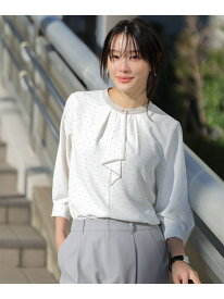 ボウタイツイル ブラウス ANY SIS エニィスィス トップス シャツ・ブラウス ホワイト グリーン【送料無料】[Rakuten Fashion]