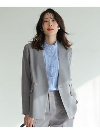 褒めらレディストレッチ カラーレス ジャケット ANY SIS エニィスィス ジャケット・アウター ノーカラージャケット グレー ベージュ ネイビー【送料無料】[Rakuten Fashion]