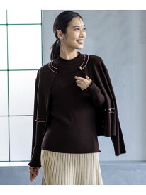 CICA加工 ニット ジャケット ANY SIS L エニィスィス トップス カーディガン ホワイト ネイビー ブラウン ワインレッド【送料無料】[Rakuten Fashion]