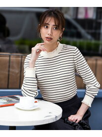 【SALE／20%OFF】CICA加工 フリルネック プルオーバー ANY SIS エニィスィス トップス ニット ブラウン ワインレッド ホワイト ブラック【RBA_E】【送料無料】[Rakuten Fashion]