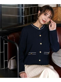 CICA加工 ニット ジャケット ANY SIS エニィスィス トップス カーディガン ワインレッド ホワイト ネイビー ブラウン【送料無料】[Rakuten Fashion]