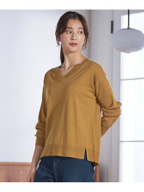 【SALE／50%OFF】【ウールブレンドシリーズ】フロント切替Vネック ニット ANY SIS エニィスィス トップス ニット ブルー ブラック ホワイト イエロー レッド【RBA_E】[Rakuten Fashion]