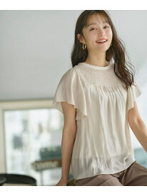 【SALE／30%OFF】【洗える】シャーリングツヤ ブラウス ANY SIS エニィスィス トップス シャツ・ブラウス ブルー ホワイト【RBA_E】【送料無料】[Rakuten Fashion]