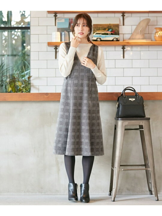 楽天市場 美人百花1月号掲載 ウーリッシュフレア ジャンパースカート Any Sis エニィスィス ワンピース シャツワンピース グレー 送料無料 Rakuten Fashion Any Sis