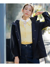 【2WAY】エレカジストレッチ フーデットハーフ アウター ANY SIS エニィスィス ジャケット・アウター マウンテンパーカー ネイビー ベージュ【送料無料】[Rakuten Fashion]