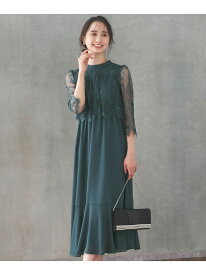 【洗える】レーシーケープ ドレス ANY SIS エニィスィス ワンピース・ドレス ドレス ネイビー グリーン【送料無料】[Rakuten Fashion]