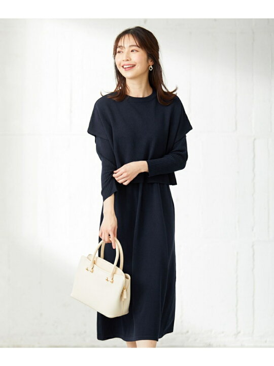 楽天市場 Sale 50 Off 2set レイヤード ニットワンピ セット Any Sis エニィスィス ワンピース ドレス ワンピース ピンク ブルー ネイビー Rba E 送料無料 Rakuten Fashion Any Sis