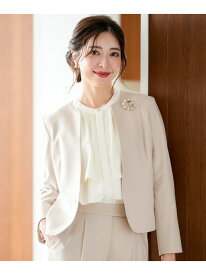 セレモニーダブルクロス クルーカラー ジャケット ANY SIS エニィスィス ジャケット・アウター ノーカラージャケット ベージュ ネイビー ブラック【送料無料】[Rakuten Fashion]