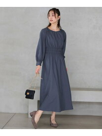 【SALE／30%OFF】【洗える】シャーリングディテール ワンピース ANY SIS エニィスィス ワンピース・ドレス ワンピース ネイビー ブラウン ブルー【RBA_E】【送料無料】[Rakuten Fashion]
