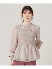 【SALE／50%OFF】【洗える】オーガンジーシャーリング ブラウス ANY SIS エニィスィス トップス シャツ・ブラウス レッド【RBA_E】【送料無料】[Rakuten Fashion]
