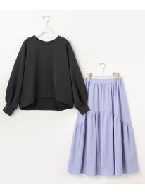 【SALE／30%OFF】【洗える・2SET】ダンボール プルオーバー×ギャザー スカート ANY SIS エニィスィス ジャケット・アウター テーラードジャケット・ブレザー ブルー【RBA_E】【送料無料】[Rakuten Fashion]