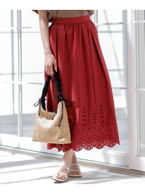 【SALE／40%OFF】【洗える】カットワークエンブロイダリー スカート ANY SIS S エニィスィス スカート ロング・マキシスカート レッド【RBA_E】【送料無料】[Rakuten Fashion]