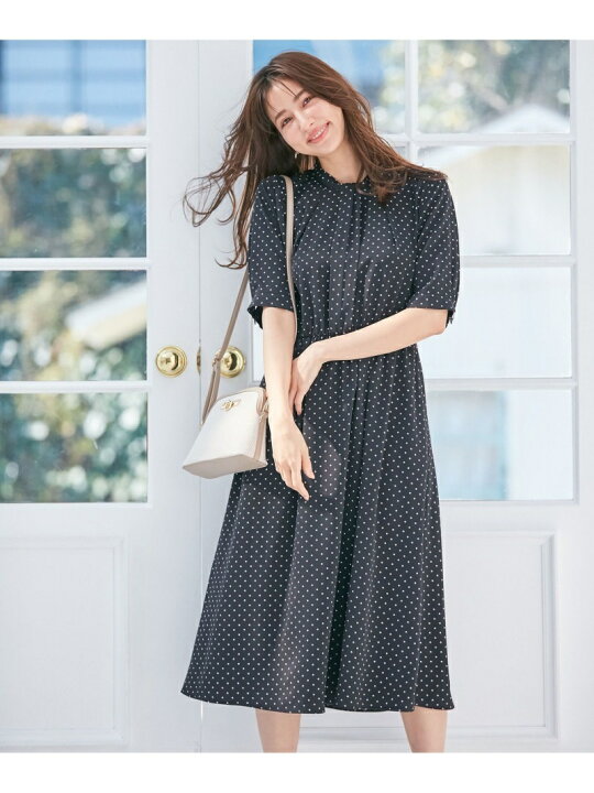 楽天市場 Sale 30 Off 洗える タックボウタイ ワンピース Any Sis エニィスィス ワンピース ドレス シャツワンピース ネイビー ホワイト Rba E 送料無料 Rakuten Fashion Any Sis