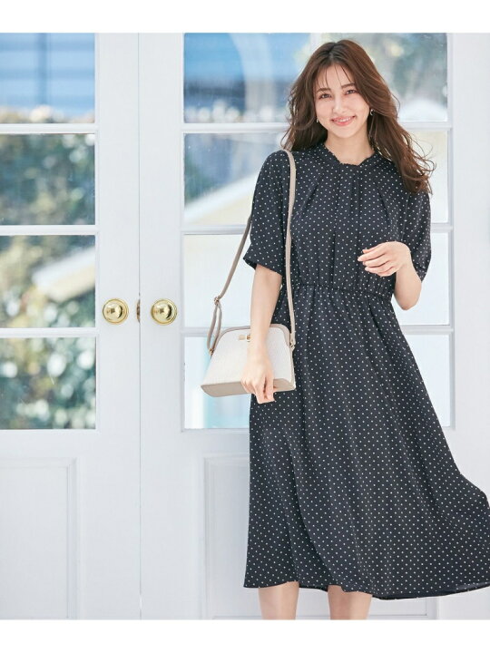 楽天市場 Sale 30 Off 洗える タックボウタイ ワンピース Any Sis エニィスィス ワンピース ドレス シャツワンピース ネイビー ホワイト Rba E 送料無料 Rakuten Fashion Any Sis
