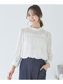 【SALE／50%OFF】【洗える】シャーリングシアー ブラウス ANY SIS エニィスィス トップス シャツ・ブラウス ホワイト ブラック ブルー【RBA_E】[Rakuten Fashion]