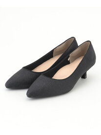 【23.0cm~24.0cm】ラメローヒール パンプス ANY SIS エニィスィス シューズ・靴 パンプス ブラック【送料無料】[Rakuten Fashion]
