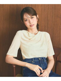 【SALE／20%OFF】【洗える】シアーベロアドレープ Tシャツ ANY SIS エニィスィス トップス カットソー・Tシャツ ブラウン ホワイト【RBA_E】【送料無料】[Rakuten Fashion]