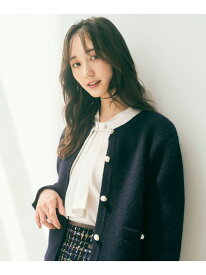 【SALE／40%OFF】【洗える】アンゴラフォックスブレンドニット ジャケット ANY SIS エニィスィス ジャケット・アウター ノーカラージャケット ネイビー グレー【RBA_E】【送料無料】[Rakuten Fashion]