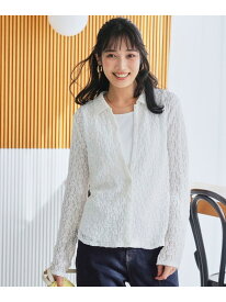 レース シャツ ANY SIS L エニィスィス トップス シャツ・ブラウス ホワイト ブラック【送料無料】[Rakuten Fashion]