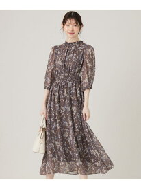 【SALE／50%OFF】【洗える】ニュアンスプリント ワンピース ANY SIS エニィスィス ワンピース・ドレス ワンピース グリーン ブラウン【RBA_E】【送料無料】[Rakuten Fashion]