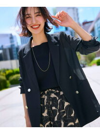 【吸水速乾・洗える】シアーメッシュ ジャケット ANY SIS エニィスィス ジャケット・アウター テーラードジャケット・ブレザー ベージュ ネイビー【送料無料】[Rakuten Fashion]