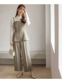 【SALE／50%OFF】【洗える】ビスチェ & ワイドパンツ セット ANY SIS エニィスィス ジャケット・アウター テーラードジャケット・ブレザー ベージュ グレー【RBA_E】【送料無料】[Rakuten Fashion]