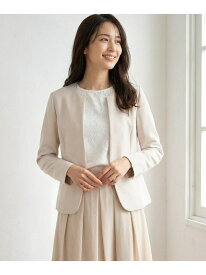 【SALE／50%OFF】【洗える】セレモニーダブルクロス クルーカラー ジャケット ANY SIS エニィスィス ジャケット・アウター ノーカラージャケット ネイビー ブラック ベージュ【RBA_E】【送料無料】[Rakuten Fashion]