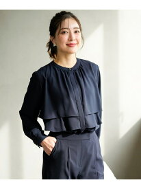ノーブルジョーゼット ブラウス ANY SIS S エニィスィス トップス シャツ・ブラウス ネイビー ホワイト【送料無料】[Rakuten Fashion]