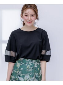 【SALE／20%OFF】【洗える】シアーコンビ プルオーバー ANY SIS S エニィスィス トップス カットソー・Tシャツ ブラック ホワイト イエロー【RBA_E】【送料無料】[Rakuten Fashion]