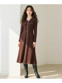 【SALE／20%OFF】バイカラーデザインニット ワンピース ANY SIS エニィスィス ワンピース・ドレス ワンピース ブラウン ネイビー【RBA_E】【送料無料】[Rakuten Fashion]
